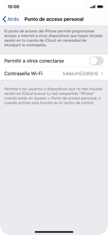 Pulsa Contraseña Wi-Fi e introduce una contraseña.