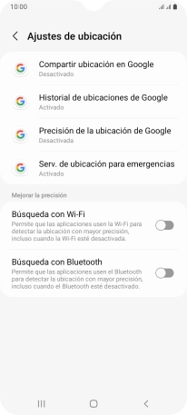 Pulsa Precisión de la ubicación de Google.