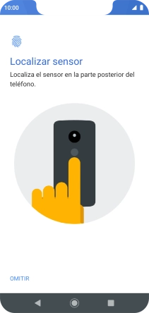 Sigue las indicaciones de la pantalla para crear una huella digital como código de seguridad.