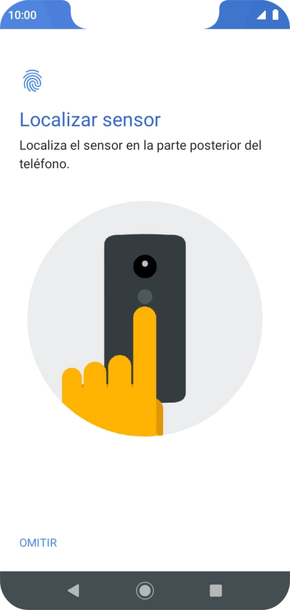 Sigue las indicaciones de la pantalla para crear una huella digital como código de seguridad.
