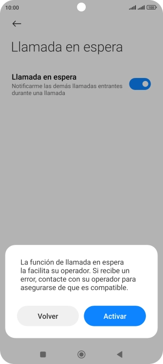 Si activas la función, pulsa Activar.