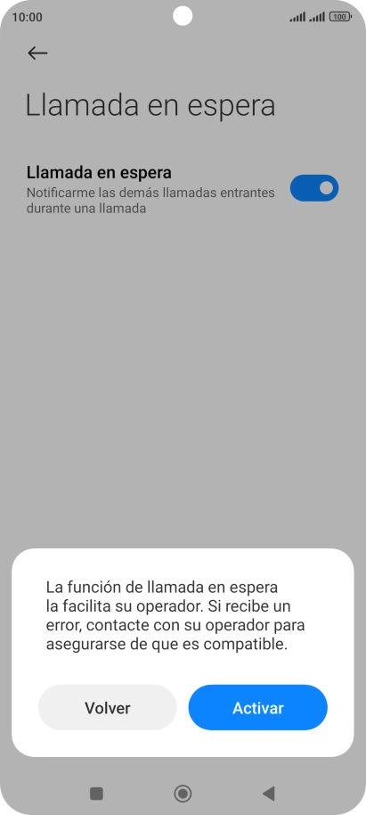 Si activas la función, pulsa Activar.