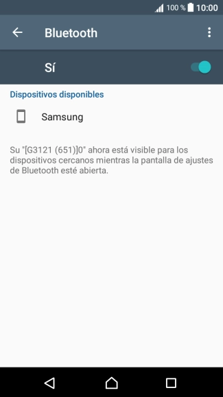 Pulsa el dispositivo Bluetooth deseado y sigue las indicaciones de la pantalla para vincular el dispositivo al teléfono.