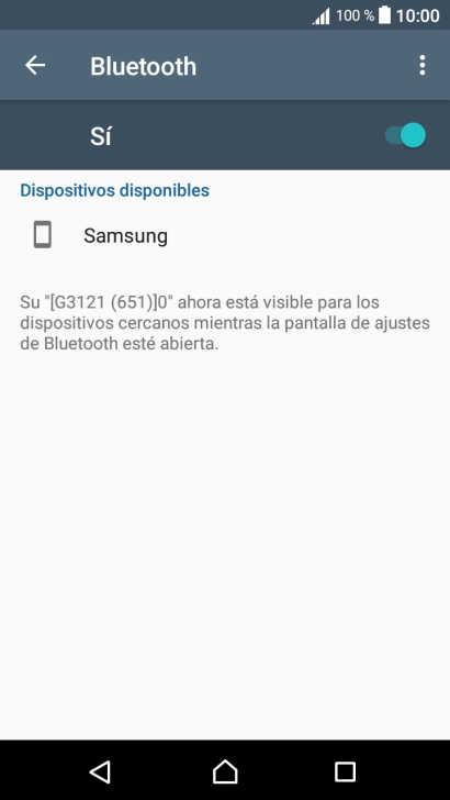 Pulsa el dispositivo Bluetooth deseado y sigue las indicaciones de la pantalla para vincular el dispositivo al teléfono.