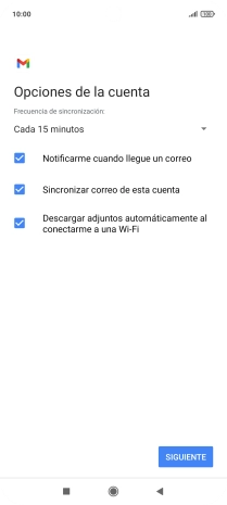 Si aparece en la pantalla esta imagen, tu cuenta de correo electrónico ha sido reconocida y configurada automáticamente. Sigue las indicaciones de la pantalla para introducir más información y terminar la configuración.