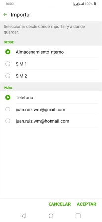 Pulsa la tarjeta SIM deseada.