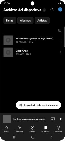 Pulsa el archivo de música deseado.
