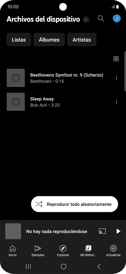 Pulsa el archivo de música deseado.