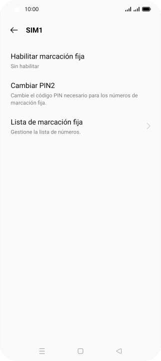Pulsa Habilitar marcación fija.