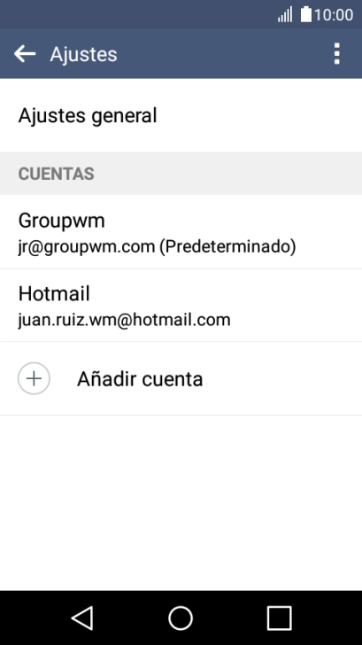 Pulsa la cuenta de correo electrónico deseada.