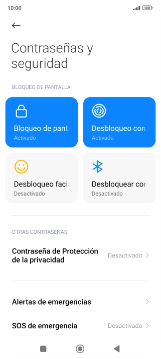 Pulsa Bloqueo de pantalla.