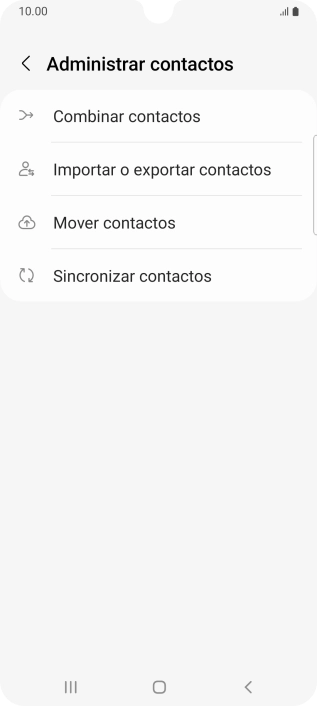Pulsa Importar o exportar contactos.