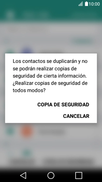 Pulsa COPIA DE SEGURIDAD.