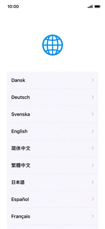 Pulsa el idioma deseado.