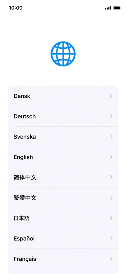 Pulsa el idioma deseado.