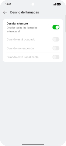 Pulsa el indicador  junto al tipo de desvío deseado.