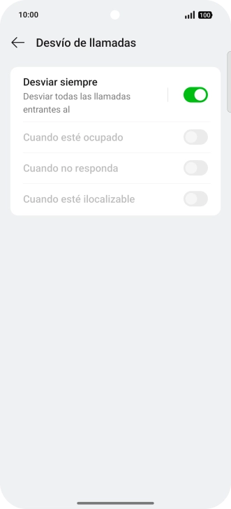 Pulsa el indicador  junto al tipo de desvío deseado.