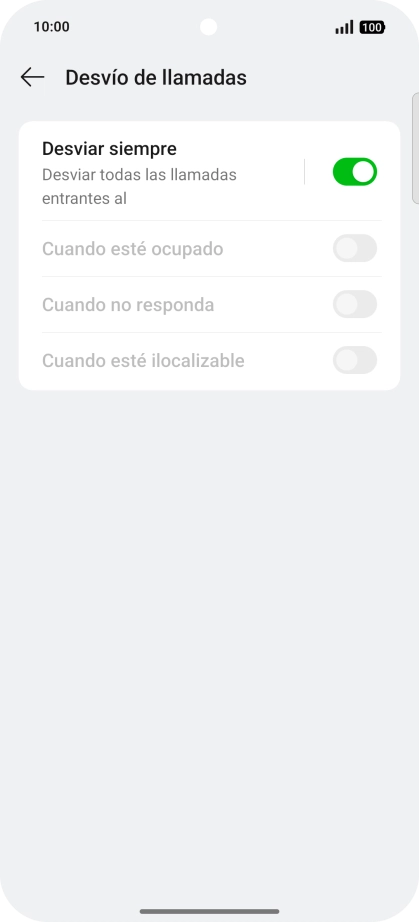 Pulsa el indicador  junto al tipo de desvío deseado.