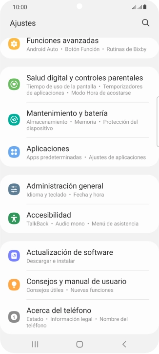 Pulsa Administración general.