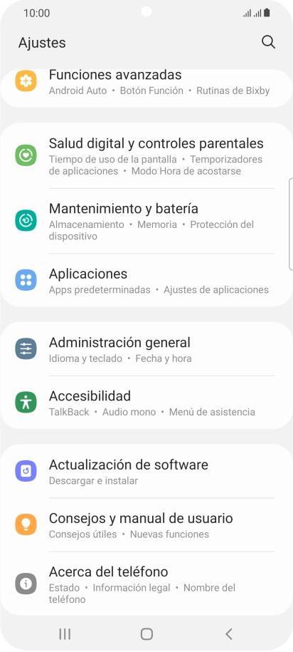 Pulsa Administración general.