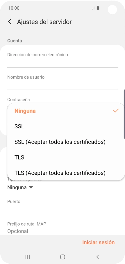 Pulsa Ninguna para desactivar la función.