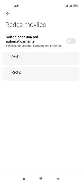 Pulsa la red deseada.