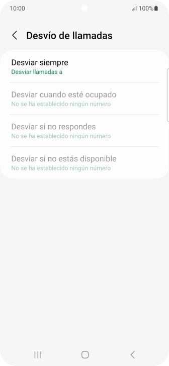 Pulsa el tipo de desvío deseado.