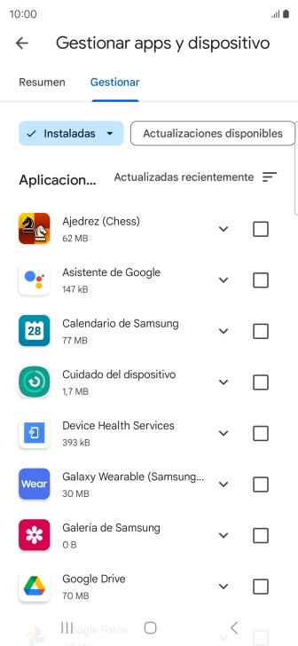 Pulsa la app deseada.