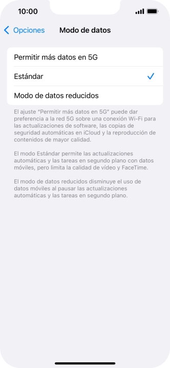 Pulsa el ajuste deseado.