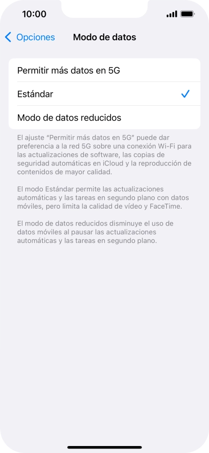 Pulsa el ajuste deseado.