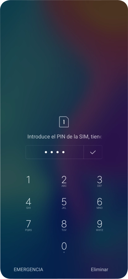 Si lo solicita el teléfono, introduce el código PIN y pulsa el icono de aceptar.
