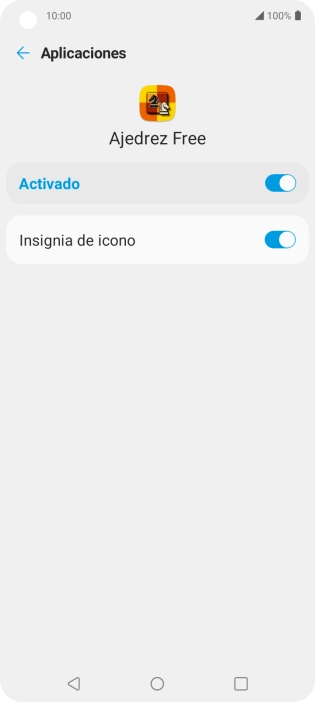 Pulsa el indicador superior para activar o desactivar la función.