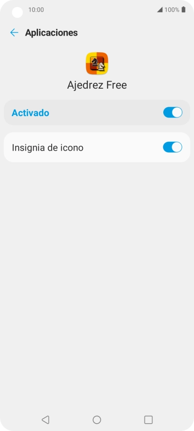Pulsa el indicador superior para activar o desactivar la función.