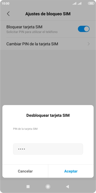 Introduce tu código PIN y pulsa Aceptar.