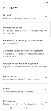 Pulsa Actualizar aplicaciones automáticamente.