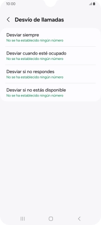 Pulsa el tipo de desvío deseado.