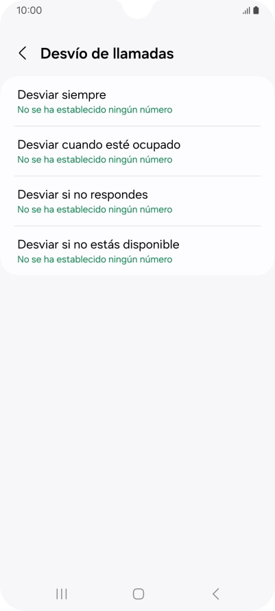 Pulsa el tipo de desvío deseado.