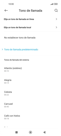 Pulsa Elija un tono de llamada local.