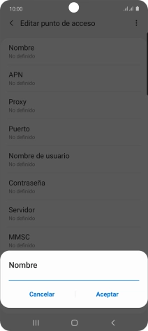 Introduce Vodafone Internet y pulsa Aceptar.