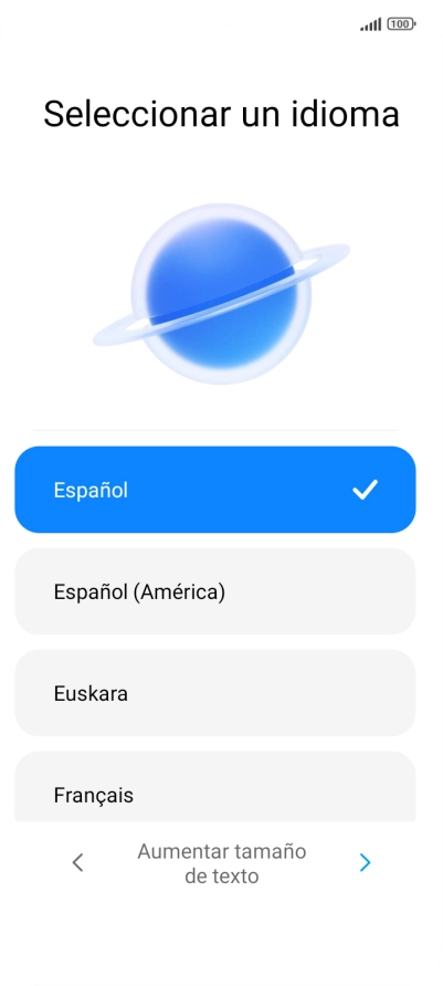 Pulsa el idioma deseado.