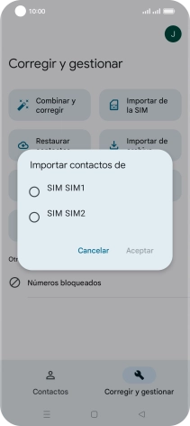 Pulsa la tarjeta SIM deseada.