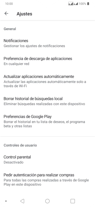Pulsa Actualizar aplicaciones automáticamente.