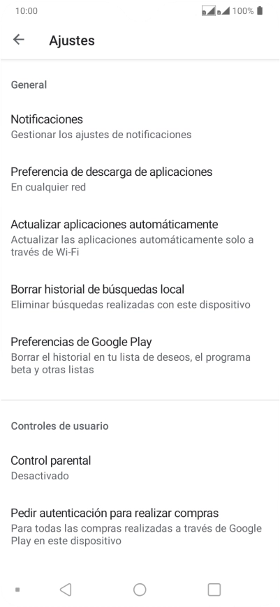 Pulsa Actualizar aplicaciones automáticamente.