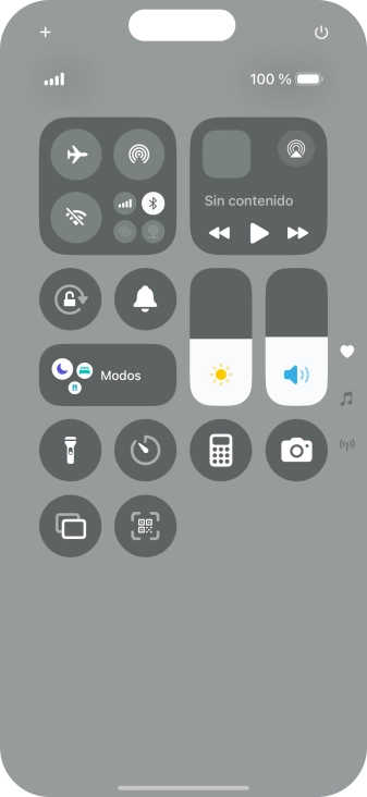 Pulsa el icono de modo de avión para activar o desactivar la función.