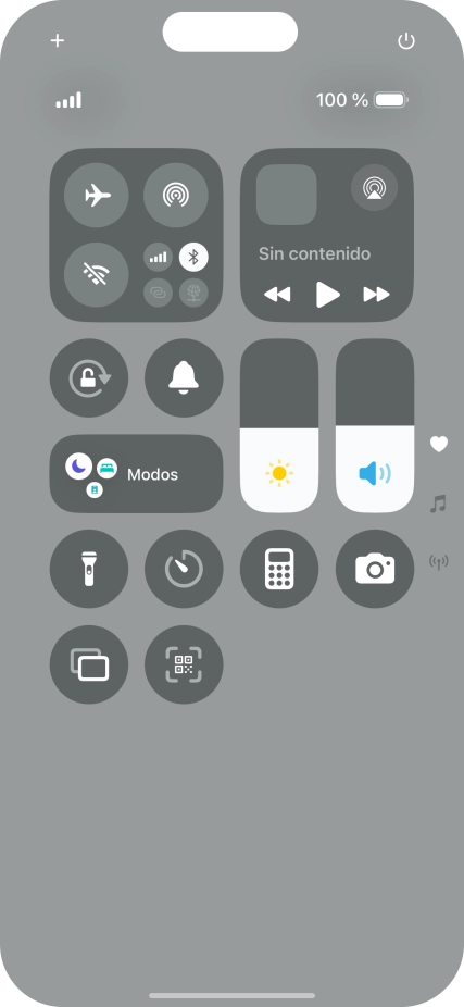 Pulsa el icono de modo de avión para activar o desactivar la función.