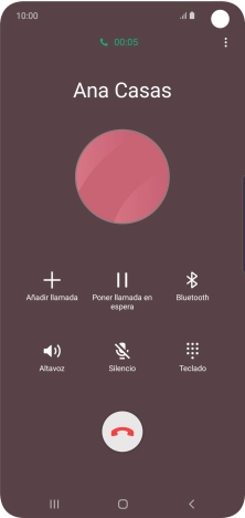 Pulsa el icono de finalizar llamada.