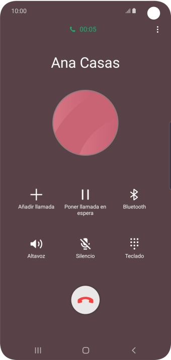 Pulsa el icono de finalizar llamada.