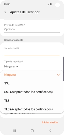 Pulsa Ninguna para desactivar la función.