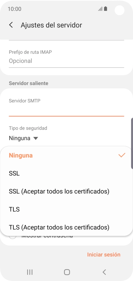 Pulsa Ninguna para desactivar la función.