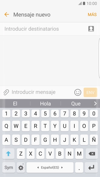 Abre una nota, un mensaje o un correo electrónico, de modo que el teclado esté visible en la pantalla y el teléfono esté listo para la entrada de texto.